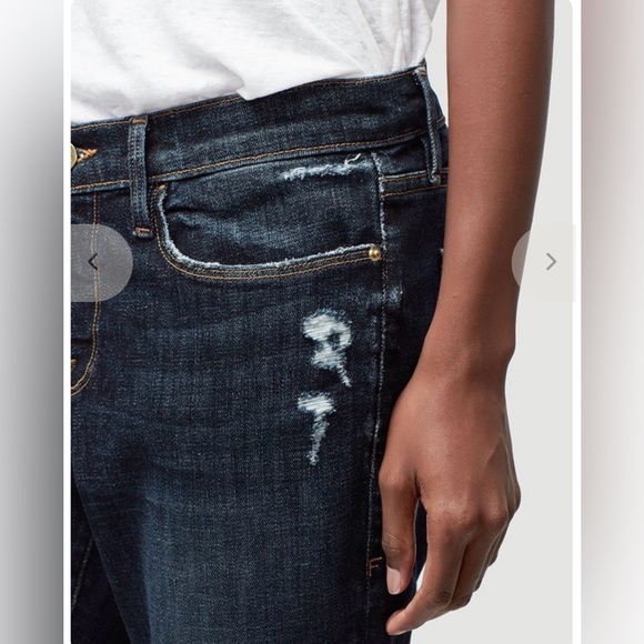 Frame Le Garcon Crop ‘covant’ distressed dark wash taper boyfriend jean - 26 - Picture 16 of 16